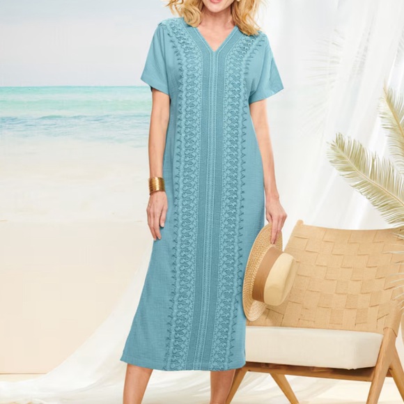 drapers & damons Dresses & Skirts - Women's Blue Beach Cover-Up Dress